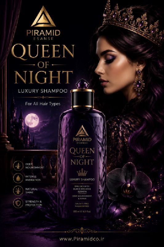 اسانس ادکلنی شامپو مایع دست صابون  ملکه شب QUEEN OF NIGHT شرکت پیرامید تجارت ارومیه